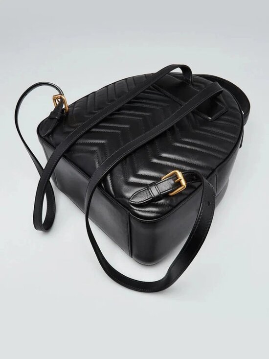 Gucci Black Quilted Leather Marmont Backpack Bag main image 8